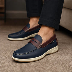 Ravello Pebbled Leather Loafer - Blue - slip-on shoes - Hendlys - Image 5