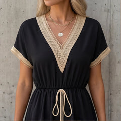 Comporta Lace Midi Dress - Black - women's dress - Hendlys - Image 2