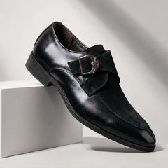 Stonebridge Suede Monk Shoe - Charcoal - Shoes - Hendlys - Image 1