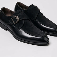 Stonebridge Suede Monk Shoe - Charcoal - men's shoes - Hendlys - Image 2