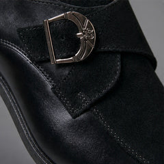 Stonebridge Suede Monk Shoe - Charcoal - suede shoes - Hendlys - Image 5