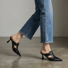 Myla Genuine Leather Pointed Toe Heels