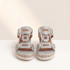 Marnola Chainlink Slides - Silver - women's slides - Hendlys - Image 2