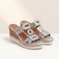 Marnola Chainlink Slides - Silver - women's slides - Hendlys - Image 1