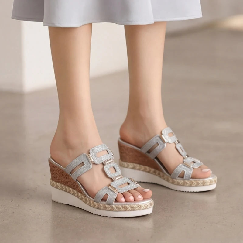 Marnola Chainlink Slides - Silver - platform slides - Hendlys - Image 4