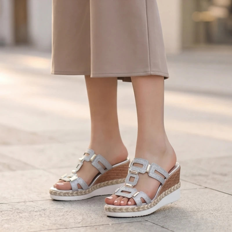 Marnola Chainlink Slides - Silver - summer shoes - Hendlys - Image 8