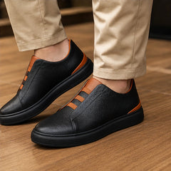 Vantinio Genuine Leather Sneakers - Black Brown - casual shoes - Hendlys - Image 5