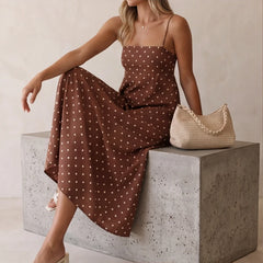 Salento Polka Dot Dress - Brown - casual dress - Hendlys - Image 7