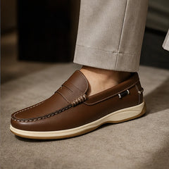 Ravello Pebbled Leather Loafer - Brown - pebbled leather - Hendlys - Image 4