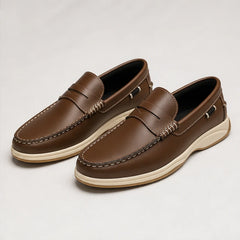 Ravello Pebbled Leather Loafer - Brown - men's loafers - Hendlys - Image 2