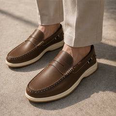 Ravello Pebbled Leather Loafer - Brown - men's footwear - Hendlys - Image 6