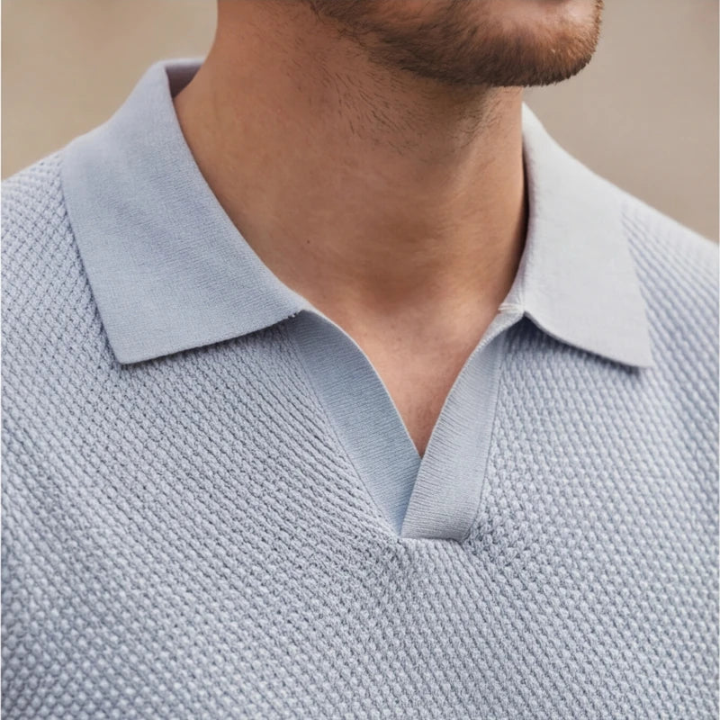 San Sebastian Knit Polo Shirt - Gray - knit polo - Hendlys - Image 3