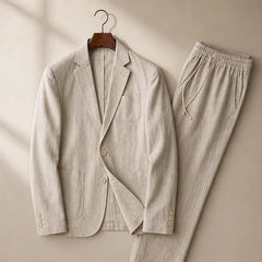 Palma 2-Piece Linen Set - Beige - Outfit Set - Hendlys - Image 1