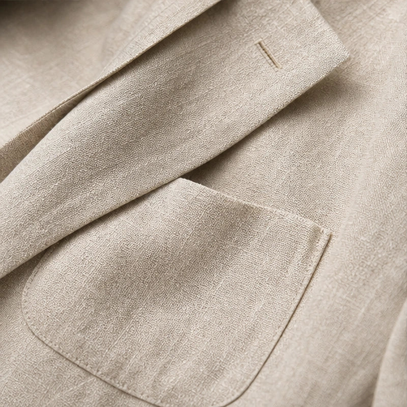 Palma 2-Piece Linen Set - Beige - linen suit - Hendlys - Image 3