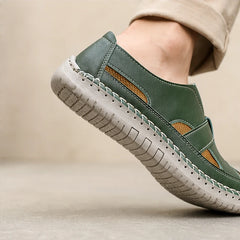 Brexton Vented Leather Loafer - Forest Green - men's loafers - Hendlys - Image 3