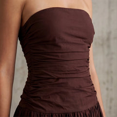 Grazania Strapless Dress - Brown - strapless dress - Hendlys - Image 3