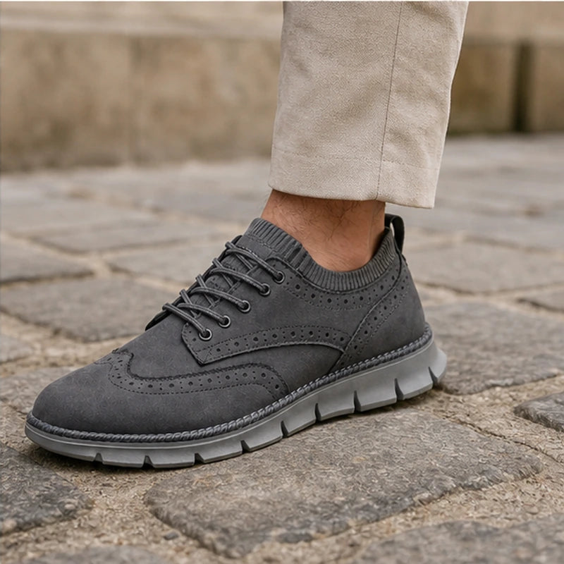 Peterson Suede Sneakers - Gray - orthopedic insole - Hendlys - Image 5