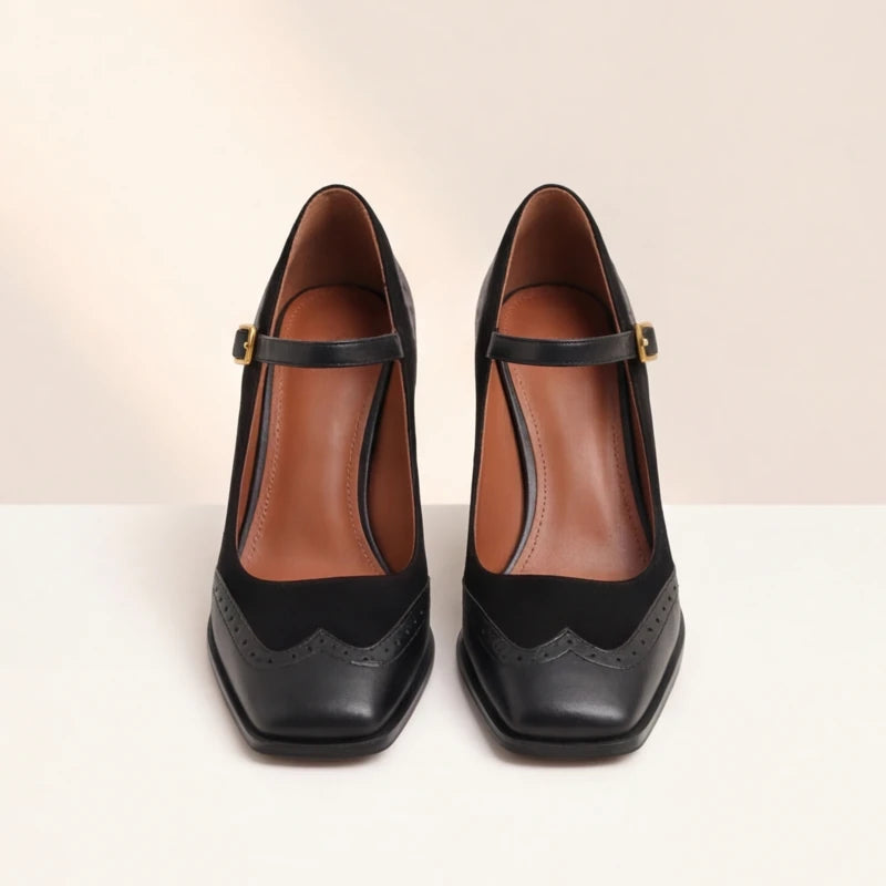 Vilano Duo Heels - Black - leather heels - Hendlys - Image 3