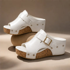 Zulana Platform Sandals - White - women's sandals - Hendlys - Image 2
