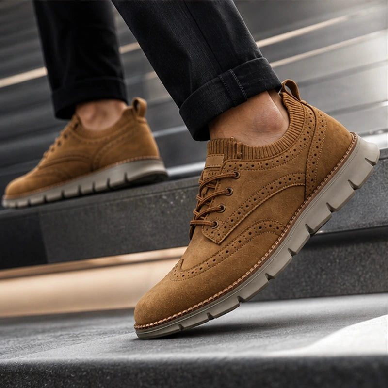 Peterson Suede Sneakers - Camel - orthopedic insole - Hendlys - Image 5