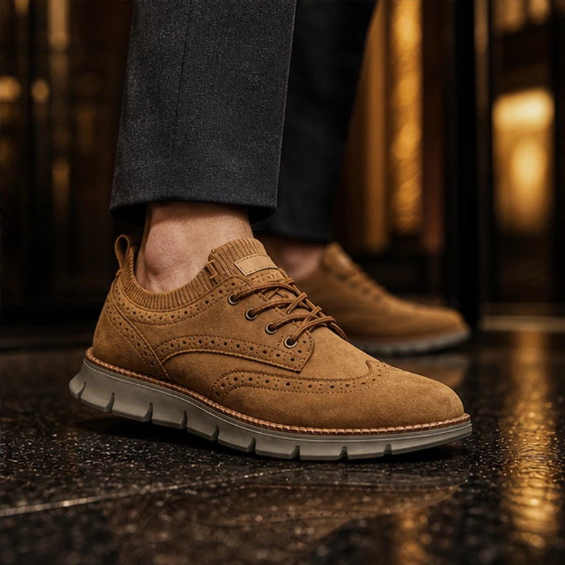 Peterson Suede Sneakers - Camel - breathable lining - Hendlys - Image 6
