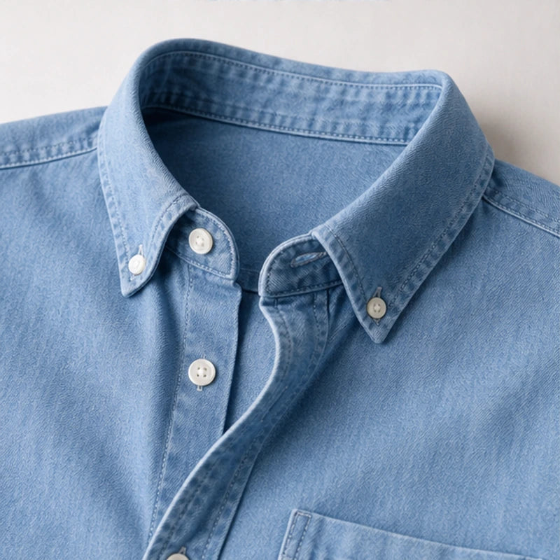 Henderson Cotton Oxford Shirt - Blue - oxford shirt - Hendlys - Image 3