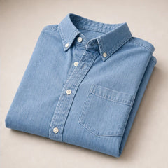 Henderson Cotton Oxford Shirt - Blue - cotton shirt - Hendlys - Image 4