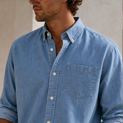 Henderson Cotton Oxford Shirt - Blue - casual wear - Hendlys - Image 7