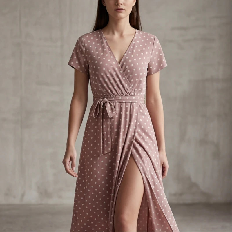Santorini Maxi Polka Dot Dress - Pink - maxi dress - Hendlys - Image 3
