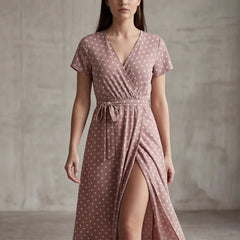 Santorini Maxi Polka Dot Dress - Pink - maxi dress - Hendlys - Image 3