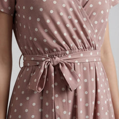Santorini Maxi Polka Dot Dress - Pink - polka dot dress - Hendlys - Image 4
