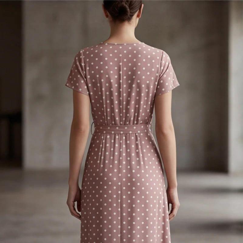 Santorini Maxi Polka Dot Dress - Pink - summer dress - Hendlys - Image 6