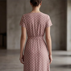Santorini Maxi Polka Dot Dress - Pink - summer dress - Hendlys - Image 6