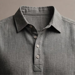 Porto Henley Shirt - Gray - men's shirt - Hendlys - Image 1