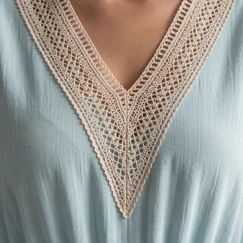 Comporta Lace Midi Dress - Light Blue - midi dress - Hendlys - Image 4