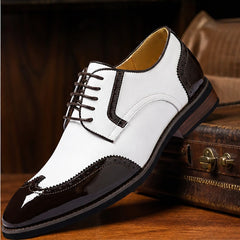 Belgrave Brogue Dress Shoe - White Brown - Shoes - Hendlys - Image 1