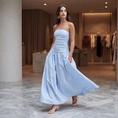Grazania Strapless Dress - Sky Blue - women's dress - Hendlys - Image 1