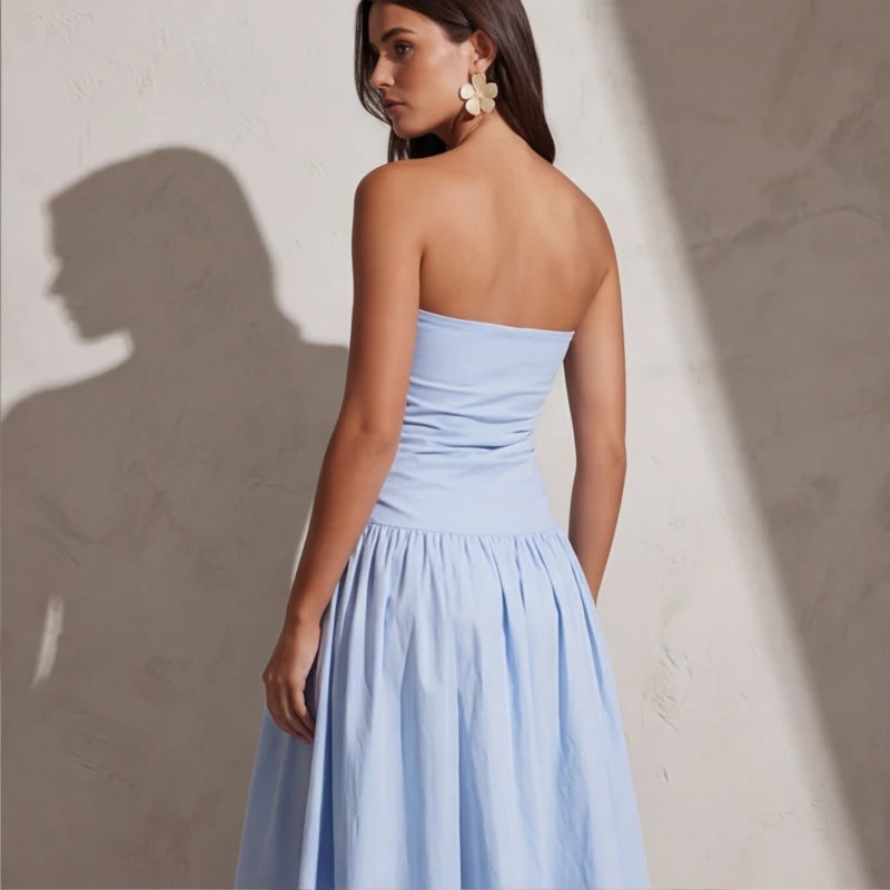 Grazania Strapless Dress - Sky Blue - women's dress - Hendlys - Image 2