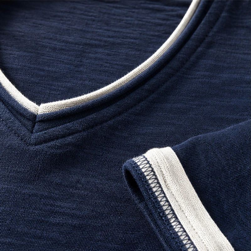 Kasane Cotton Long Sleeve Shirt - Navy Blue - long sleeve shirt - Hendlys - Image 3