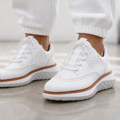 Hampton Leather Sneakers - White - orthopedic insole - Hendlys - Image 5