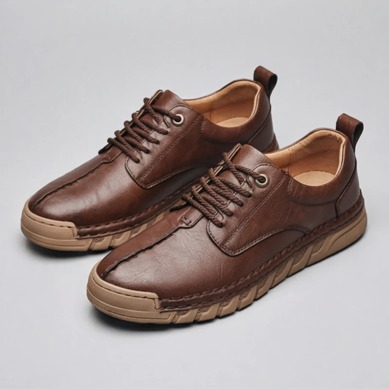 Bianchi Mens Leather Sneakers - Brown - men's sneakers - Hendlys - Image 1