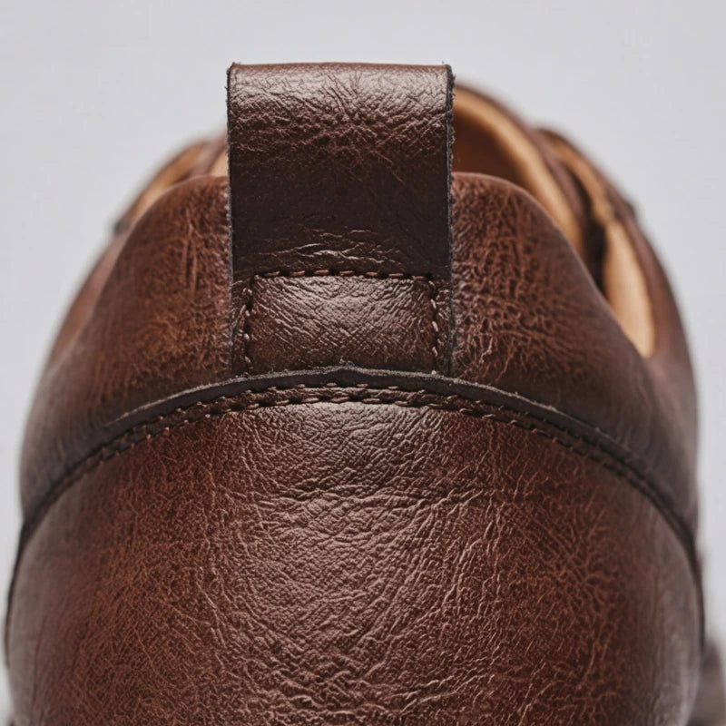 Bianchi Mens Leather Sneakers - Brown - leather sneakers - Hendlys - Image 3