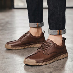 Bianchi Mens Leather Sneakers - Brown - casual shoes - Hendlys - Image 6