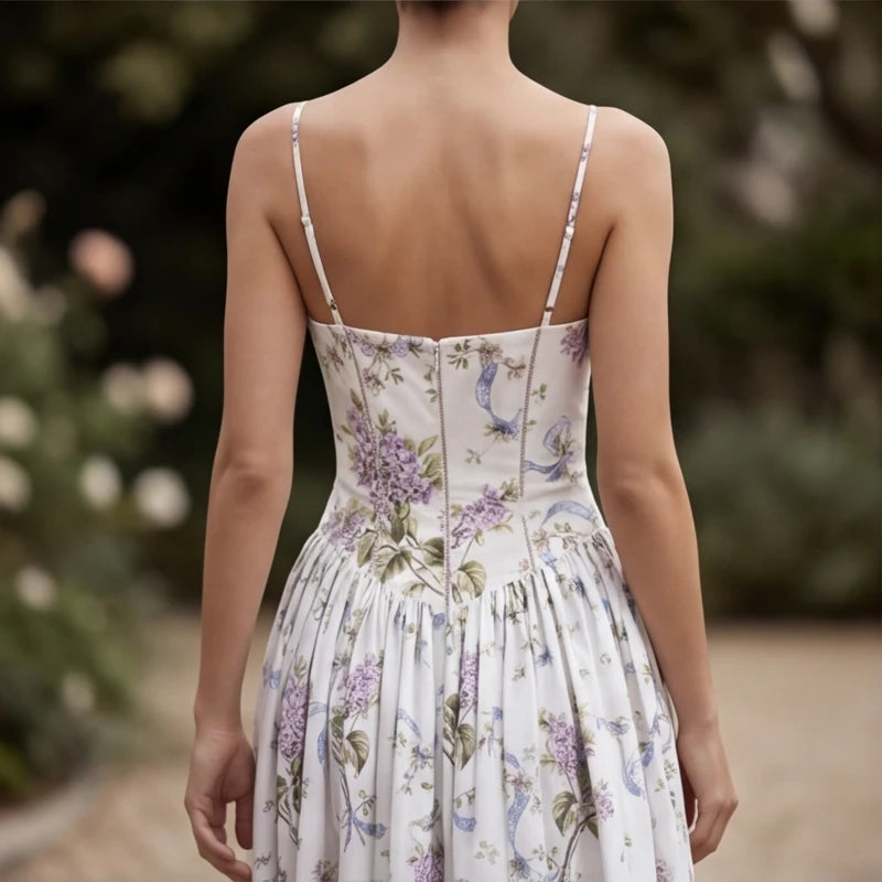 Venita Floral Maxi Dress - Lilac Flower - floral print - Hendlys - Image 6