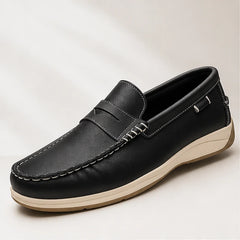 Ravello Pebbled Leather Loafer - Black - Loafers - Hendlys - Image 1