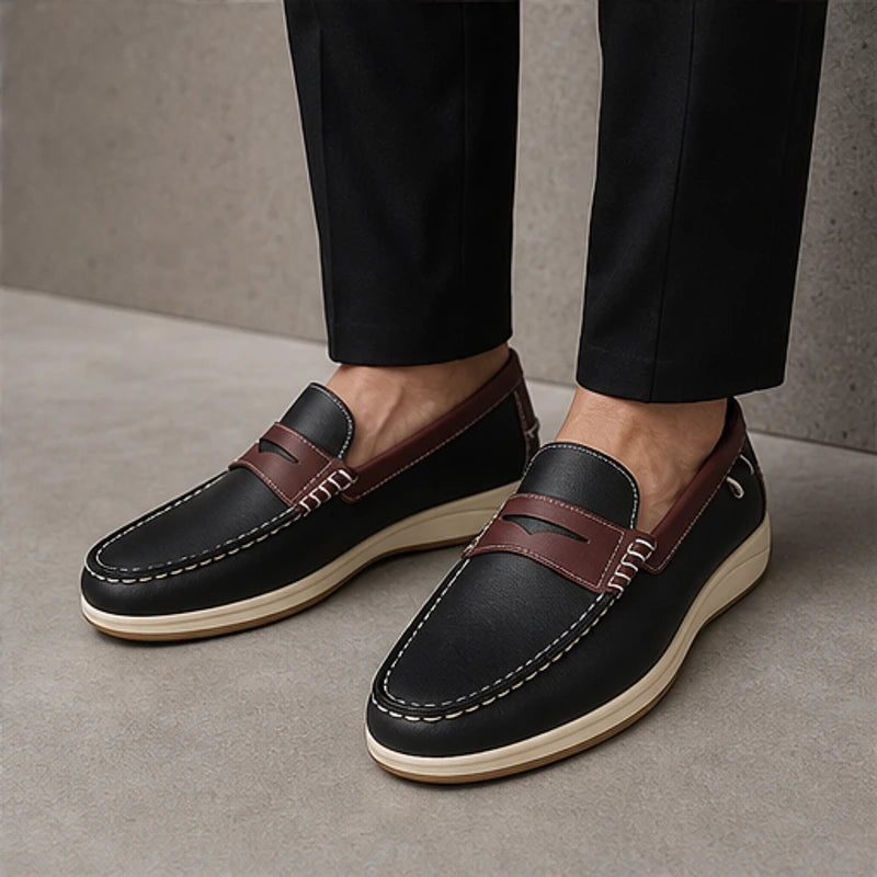 Ravello Pebbled Leather Loafer - Black - men's loafers - Hendlys - Image 2