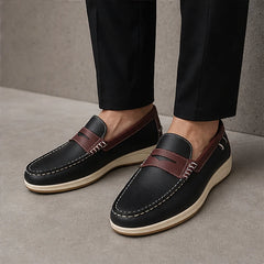 Ravello Pebbled Leather Loafer - Black - men's loafers - Hendlys - Image 2