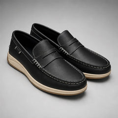 Ravello Pebbled Leather Loafer - Black - pebbled leather - Hendlys - Image 4