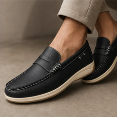 Ravello Pebbled Leather Loafer - Black - leather loafer - Hendlys - Image 3