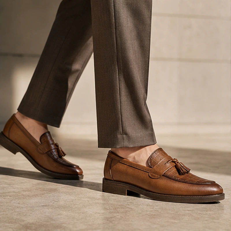 Arno Leather Tassel Loafer - Brown - italian leather - Hendlys - Image 5